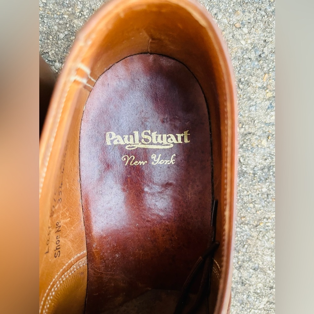 Like New Paul Stuart Brown Oxford Shoes Made By Edward Green - Picture 9 of 10